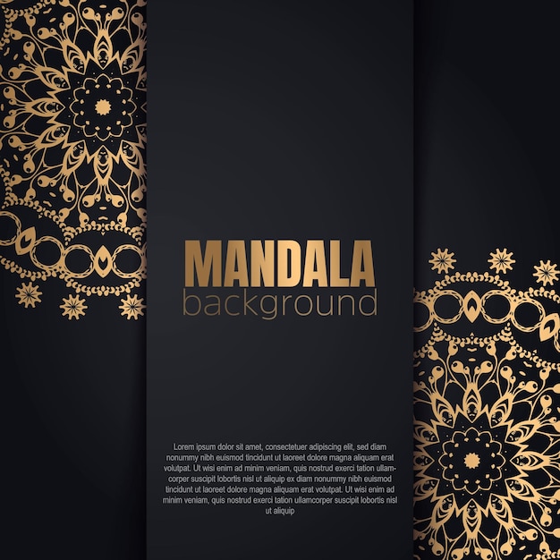 Fondo de diseño de mandala de lujo en color dorado