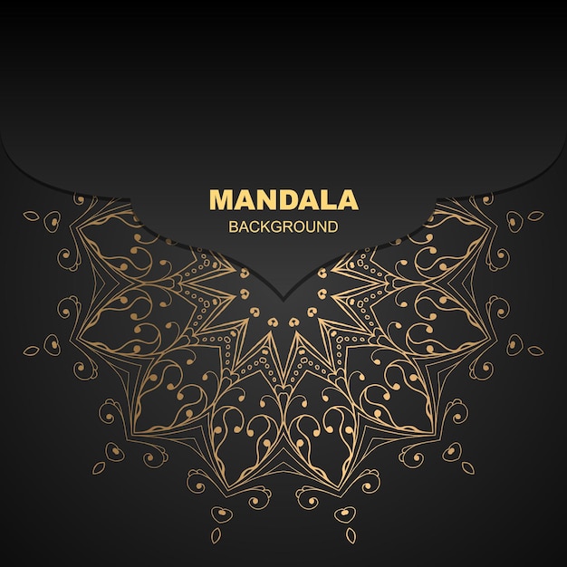 Fondo de diseño de mandala de lujo en color dorado