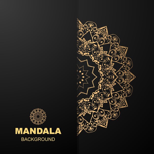 Vector fondo de diseño de mandala de lujo en color dorado