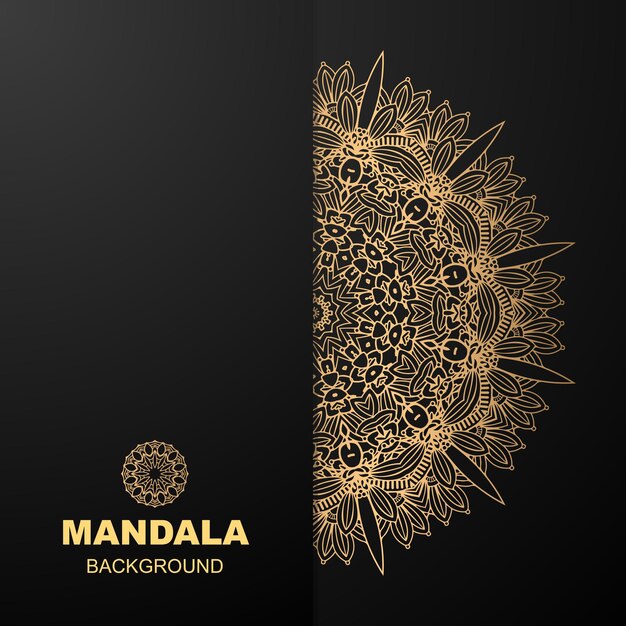 Fondo de diseño de mandala de lujo en color dorado