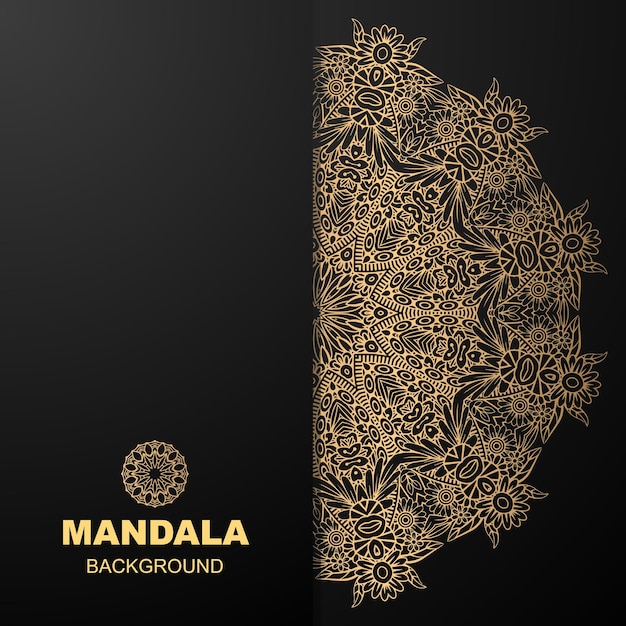 Fondo de diseño de mandala de lujo en color dorado