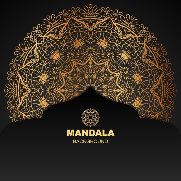 Fondo de diseño de mandala de lujo en color dorado