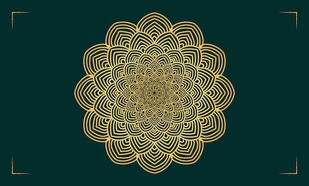 Fondo de diseño de mandala de lujo en color dorado.