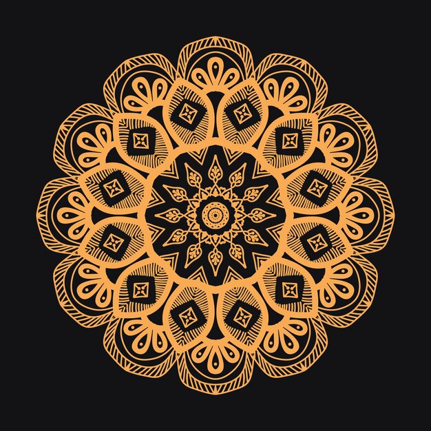Fondo de diseño de mandala de lujo en color dorado.
