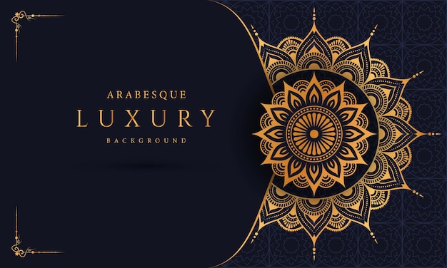 Fondo de diseño de mandala de lujo dorado