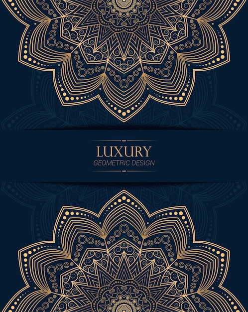 Fondo de diseño de mandala de lujo ornamental islámico en color dorado