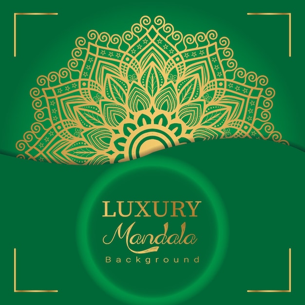 Fondo de diseño de mandala ornamental en color dorado