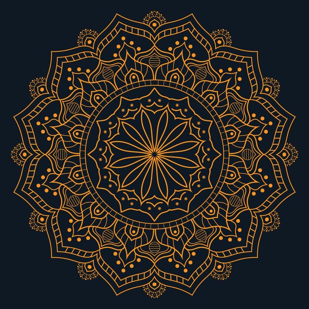 fondo de diseño de mandala ornamental en color dorado