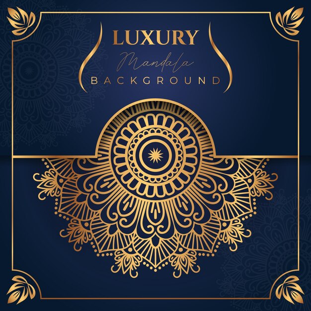 Fondo de diseño de mandala ornamental degradado dorado de lujo vector premium