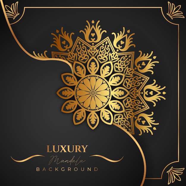 Fondo de diseño de mandala ornamental degradado dorado de lujo vector premium