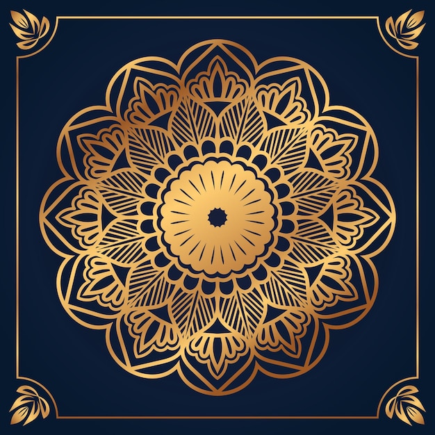 Fondo de diseño de mandala ornamental degradado dorado de lujo vector premium