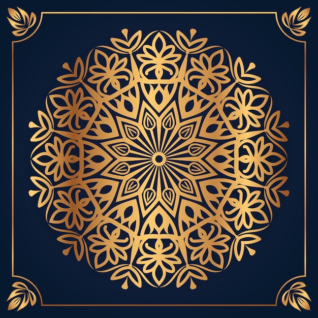 Fondo de diseño de mandala ornamental degradado dorado de lujo vector premium