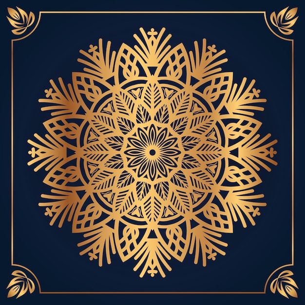 Vector fondo de diseño de mandala ornamental degradado dorado de lujo vector premium