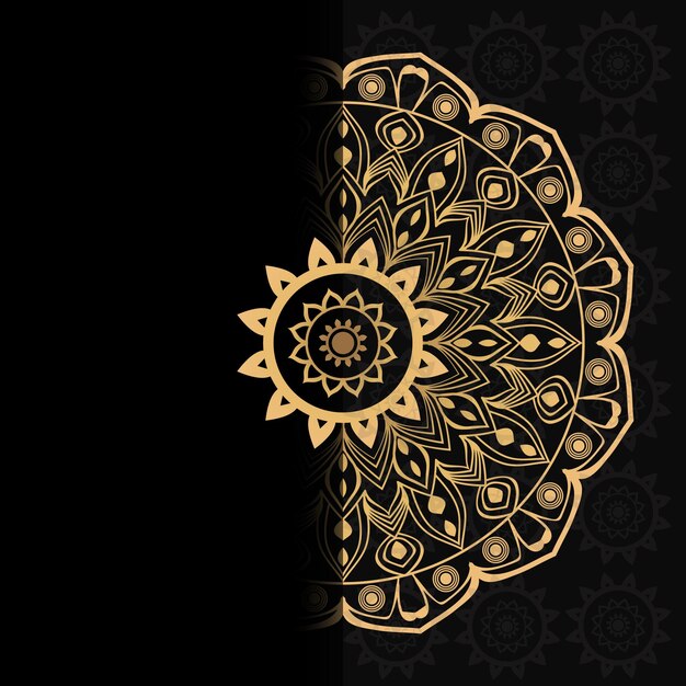 Fondo de diseño de mandala ornamental dorado de lujo multiusos