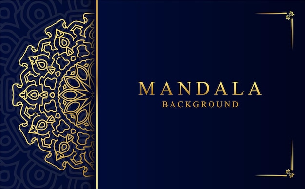 Fondo de diseño de mandala ornamental dorado de lujo