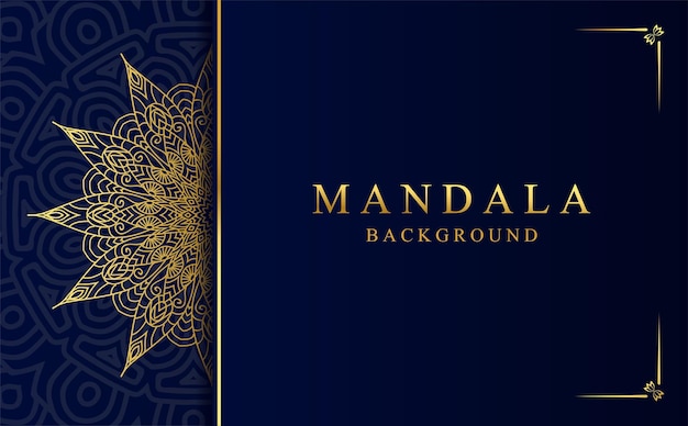 Fondo de diseño de mandala ornamental dorado de lujo
