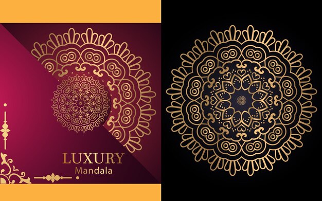 fondo de diseño de mandala ornamental de lujo en color dorado para ti