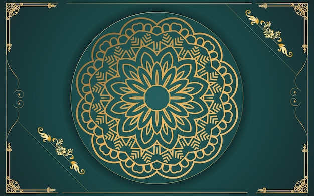 fondo de diseño de mandala ornamental de lujo en color dorado para ti