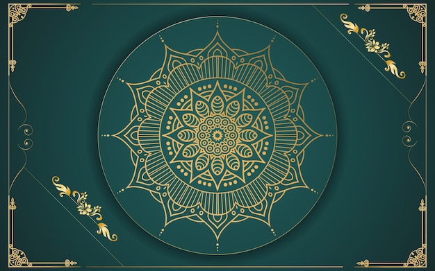 fondo de diseño de mandala ornamental de lujo en color dorado para ti