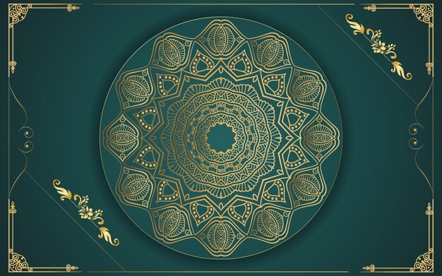 fondo de diseño de mandala ornamental de lujo en color dorado para ti