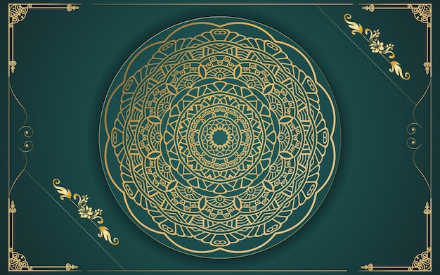 Vector fondo de diseño de mandala ornamental de lujo en color dorado para ti