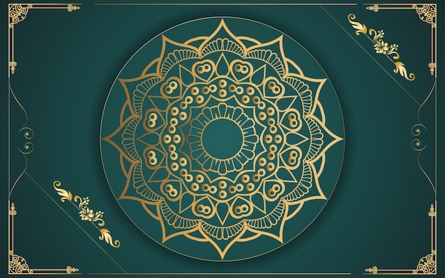 Vector fondo de diseño de mandala ornamental de lujo en color dorado para ti