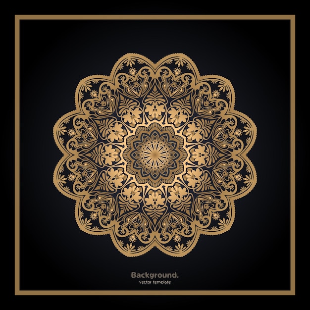 Fondo de diseño de mandala ornamental de lujo en color dorado Vector Gratis