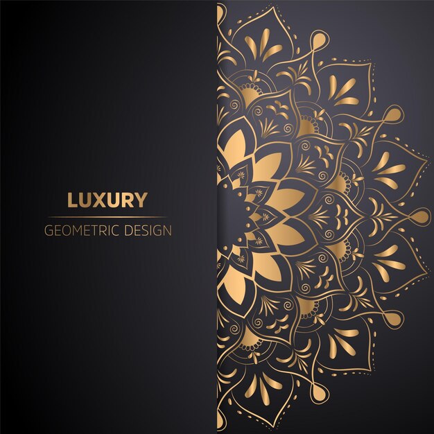 Fondo de diseño de mandala ornamental de lujo en color dorado Vector Gratis