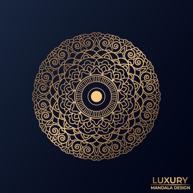 Fondo de diseño de mandala ornamental de lujo en color dorado vector gratuito