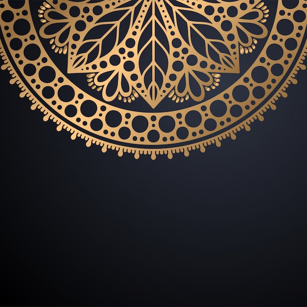 Fondo de diseño de mandala ornamental de lujo en color dorado