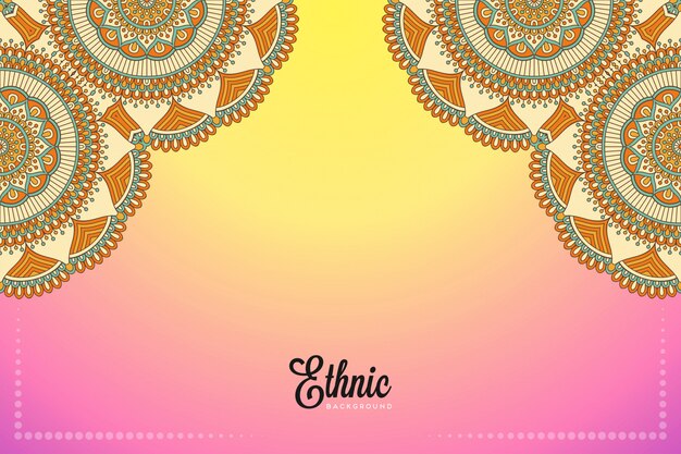 Fondo de diseño de mandala ornamental de lujo en color dorado