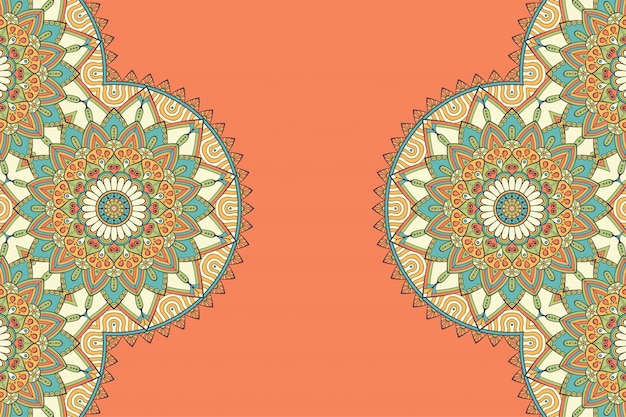 Fondo de diseño de mandala ornamental de lujo en color dorado