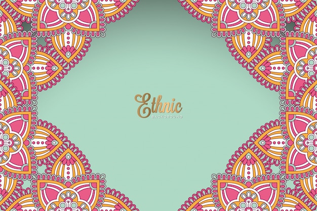 Fondo de diseño de mandala ornamental de lujo en color dorado