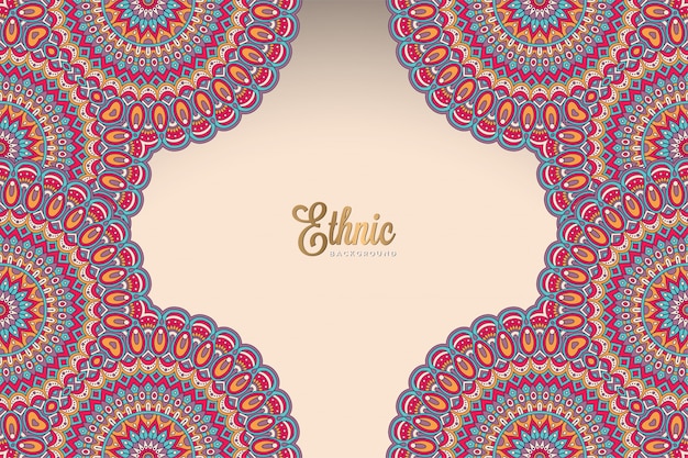 Fondo de diseño de mandala ornamental de lujo en color dorado