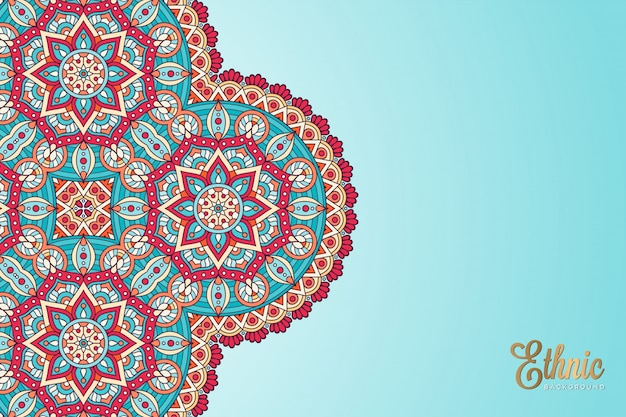 Fondo de diseño de mandala ornamental de lujo en color dorado