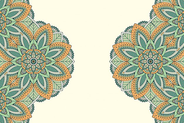 Fondo de diseño de mandala ornamental de lujo en color dorado