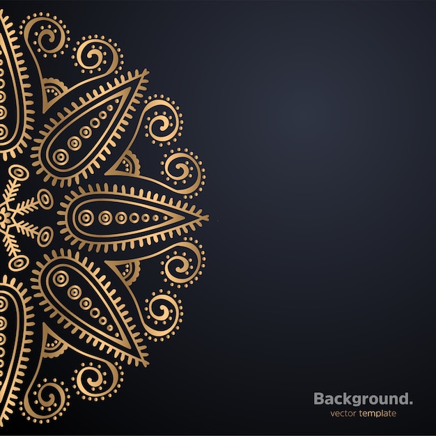 Fondo de diseño de mandala ornamental de lujo en color dorado