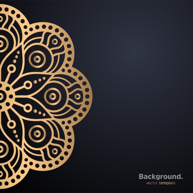 Fondo de diseño de mandala ornamental de lujo en color dorado