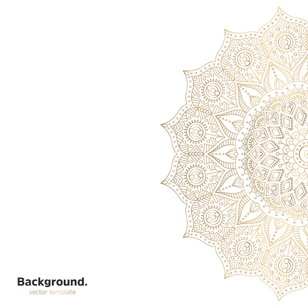 Fondo de diseño de mandala ornamental de lujo en color dorado