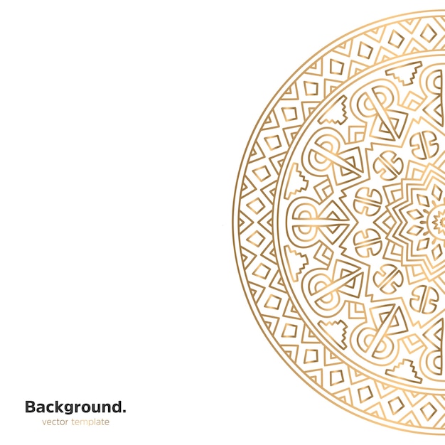 Fondo de diseño de mandala ornamental de lujo en color dorado