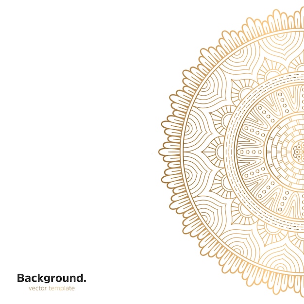 Fondo de diseño de mandala ornamental de lujo en color dorado