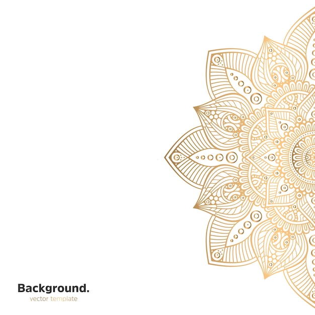 Fondo de diseño de mandala ornamental de lujo en color dorado