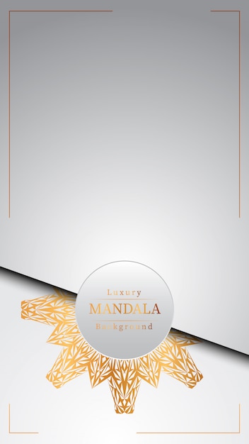 Fondo de diseño de mandala ornamental de lujo en color dorado