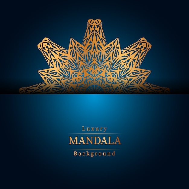 Fondo de diseño de mandala ornamental de lujo en color dorado