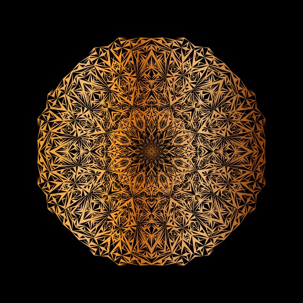 Fondo de diseño de mandala ornamental de lujo en color dorado