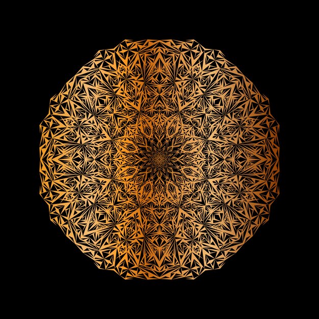 Fondo de diseño de mandala ornamental de lujo en color dorado