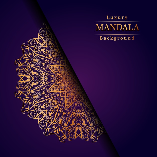 Fondo de diseño de mandala ornamental de lujo en color dorado