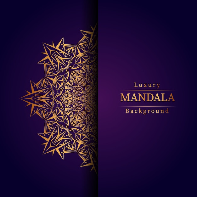 Fondo de diseño de mandala ornamental de lujo en color dorado
