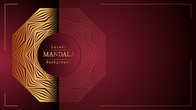 Fondo de diseño de mandala ornamental de lujo en color dorado