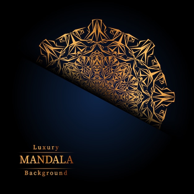 Fondo de diseño de mandala ornamental de lujo en color dorado